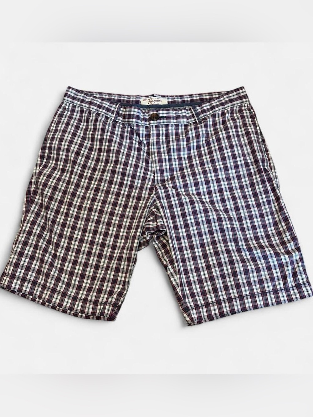 Plaid Men’s Shorts in Navy and White - An Original Penguin by Munsing Wear - Picture 1 of 4